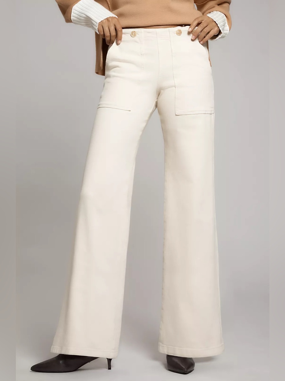 Pilcro The Kit High-Rise Wide-Leg Utility Trouser Jeans‎ Size 27